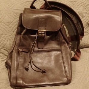 Coach Leather Unisex Backpack, Chocolate Brown EUC